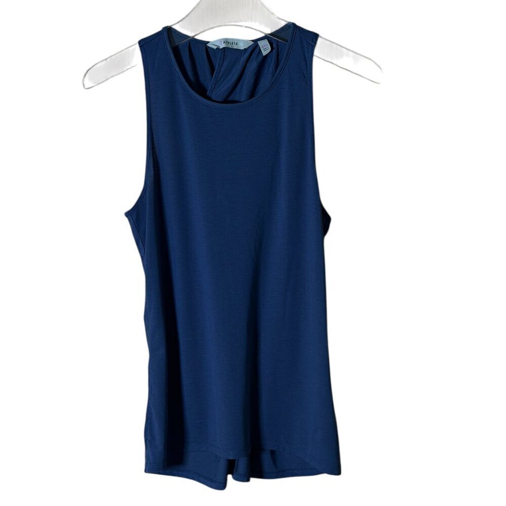 Athleta Essence Moon Beam Tank Top XXS Iron Blue
